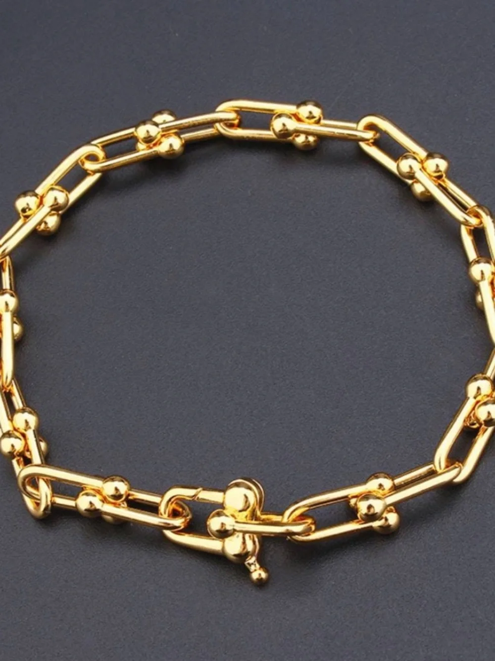 18k Yellow Gold Plated U-Links Bracelet